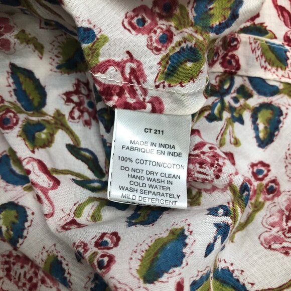 Anokhi Ivory Floral Block Print Kaftan Tunic Dress Size S Cotton - Picture 6 of 7